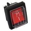 Interruttore 22x30 bipolare lumin. rosso V220 - 16A con protezione