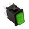 Interruttore push bipolare verde 13x19mm