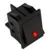 Interruttore bipolare led rosso 250VAC 15A CORPO/TASTO NERO