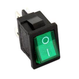 Interruttore bipolare luminoso verde 6a 250V 6A faston da 4,8