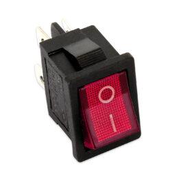 Interruttore bipolare luminoso rosso 6a 250V 6A- faston da 4,8