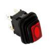 Interruttore bipolare push con soffietto 13*20mm LUMINOSO ROSSO 220V-50Hz-16a