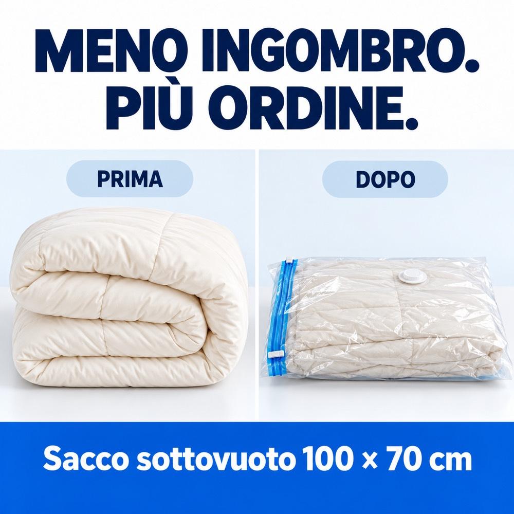 Sacchetti Sottovuoto anallergico utilizzabili anche con Folletto - Misure 120x80, 100x70 e 60x50 - immagine 3