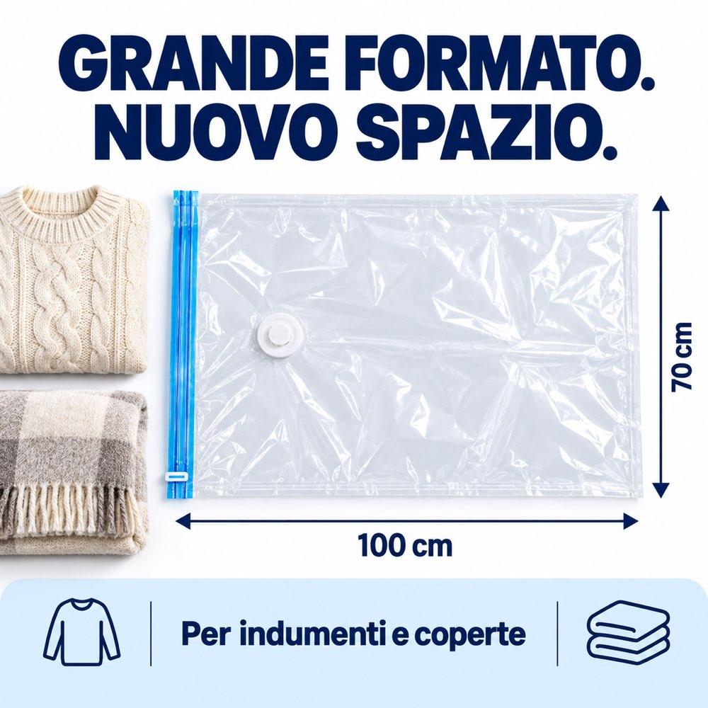 Sacchetti Sottovuoto anallergico utilizzabili anche con Folletto - Misure 120x80, 100x70 e 60x50 - immagine 5
