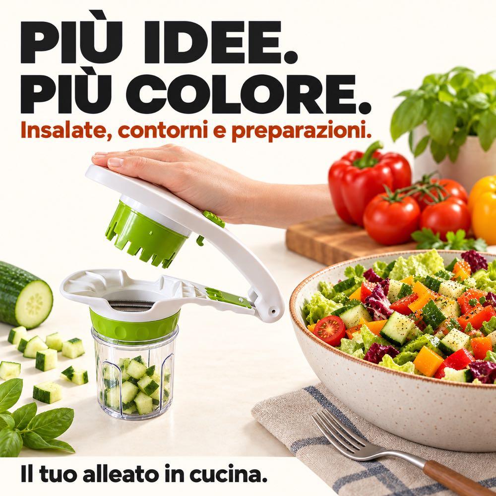 Tagliatutto Verdure Manuale con coperchio ermetico salva freschezza - immagine 5
