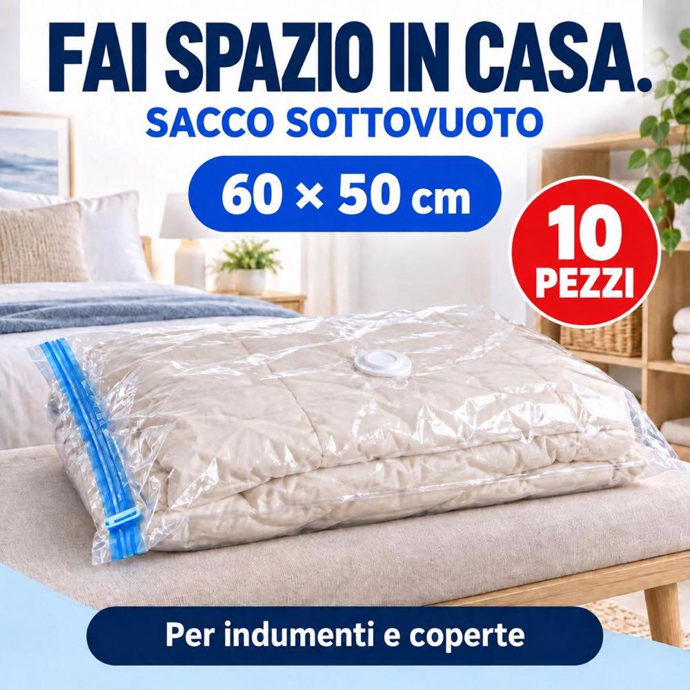 Sacchetti Sottovuoto anallergico utilizzabili anche con Folletto - Misure 120x80, 100x70 e 60x50 - immagine 14