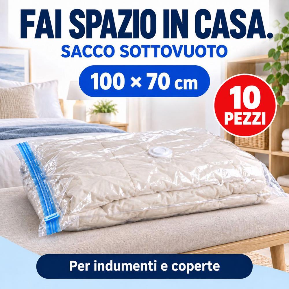 Sacchetti Sottovuoto anallergico utilizzabili anche con Folletto - Misure 120x80, 100x70 e 60x50 - immagine 11