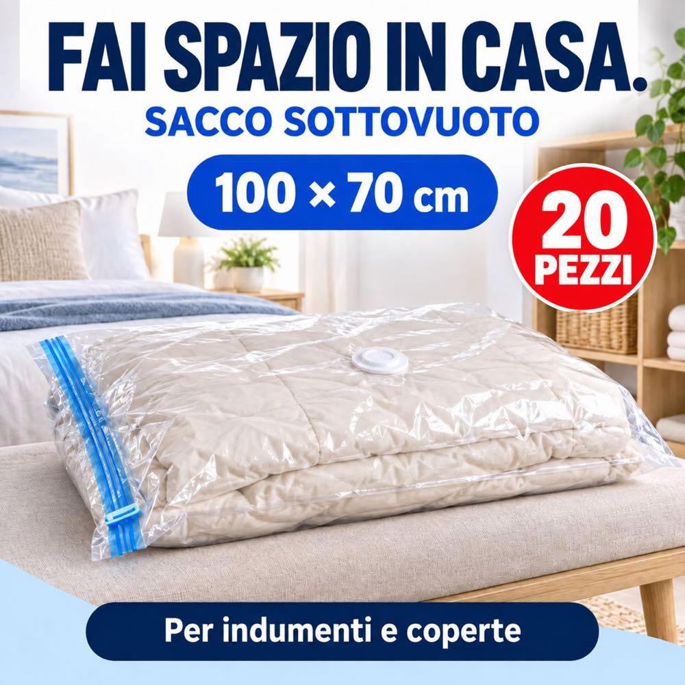 Sacchetti Sottovuoto anallergico utilizzabili anche con Folletto - Misure 120x80, 100x70 e 60x50 - immagine 12