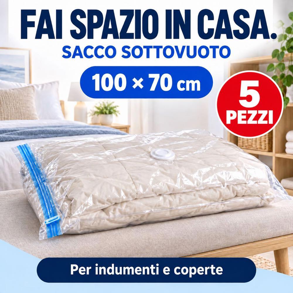 Sacchetti Sottovuoto anallergico utilizzabili anche con Folletto - Misure 120x80, 100x70 e 60x50 - immagine 10