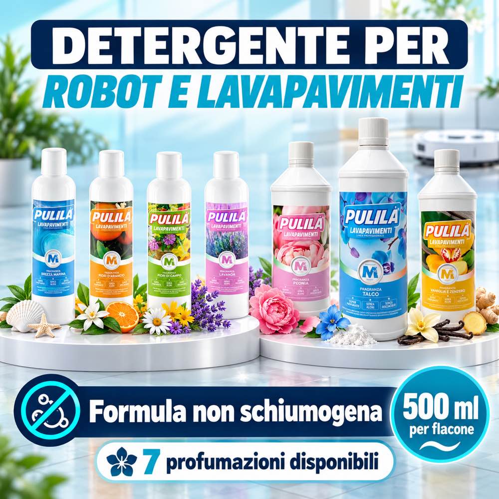Detergente Pavimenti specifico per Robot Lavapavimenti e Scope Elettriche da 500 ml